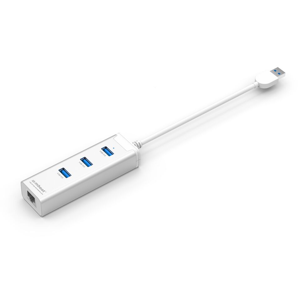 [9346396001292] 9346396001292 (LS) mbeat® HAMILTON 3-Port USB 3.0 Hub with Gigabit LAN - 3x USB/10/100/1000Mbps RJ45 USB LAN/Supports Window or MAC OS 10x and Above