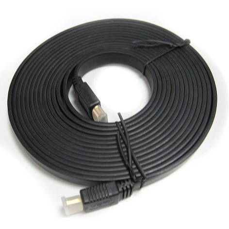 [9341756006986] 9341756006986 8Ware Flat HDMI Cable 5m - V1.4 19pin M-M Male to Male Gold Plated 3D 1080p Full HD High Speed with Ethernet ~CB8W-RC-HDMIF-2
