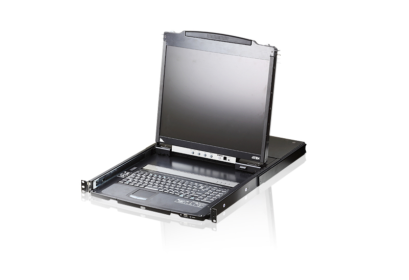 [4719264642524] 4719264642524 Aten Rackmount Dual Rail LCD Console VGA PS/2-USB w/ 19" LCD Display, 1x Custom KVM Cable Included, 1280x1024@75hz Display, LED Illumination
