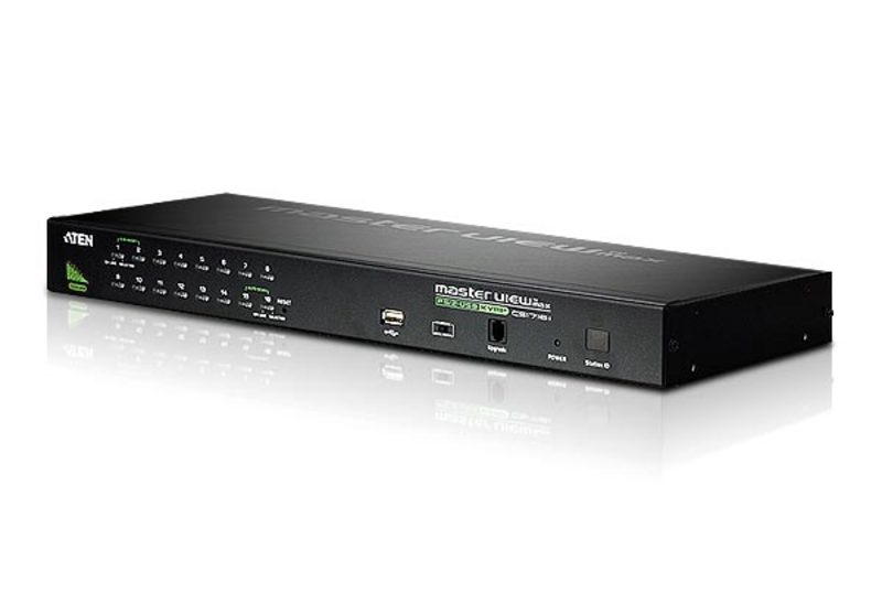 [4710423775329] Aten 16 Port Rackmount USB-PS/2 VGA KVMP Switch with USB 2.0 Hub and Daisy Chain
