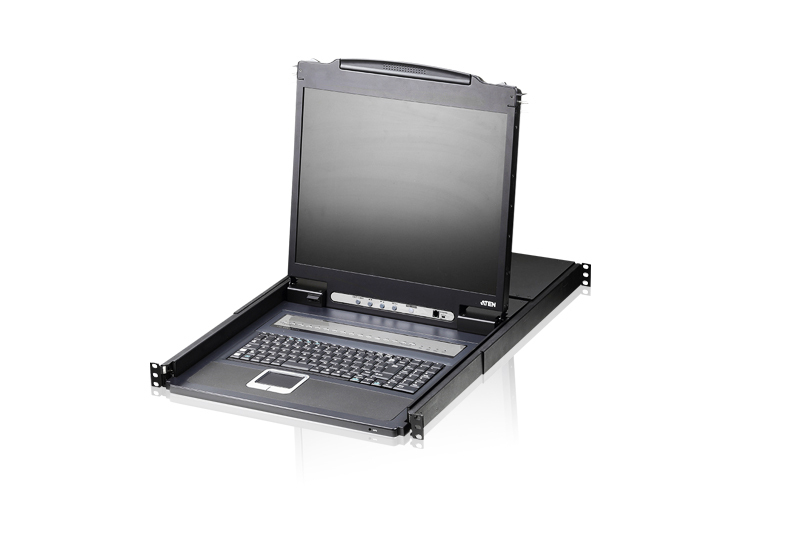 [4719264642418] 4719264642418 Aten Rackmount KVM Switch 16 Port VGA PS/2-USB w/ 19" LCD Display, 2x Custom KVM Cables Included, 1280x1024@75hz Display, LED Illumination