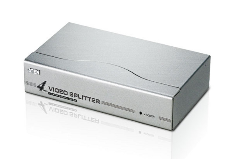 [4710423770805] 4710423770805 Aten Video Splitter 4 Port VGA Splitter 350MHz, 1920x1440@60Hz Max, Cascadable to 3 levels (Up to 64 Outputs)
