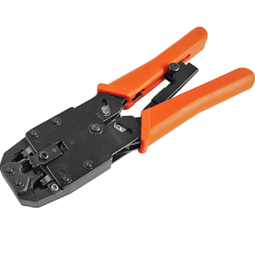 [9320101300306] 9320101300306 Astrotek 8 pins RJ-45 6 pins RJ-12 4 pins RJ-11 Crimper Cut Strip Crimping Tool Kit with Ratchet Orange Colour Hood RoHS ~CBC-RJ1245