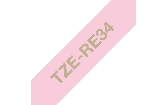 [4977766763882] 4977766763882 Brother 12mm X 4mm Gold on Pink Ribbon