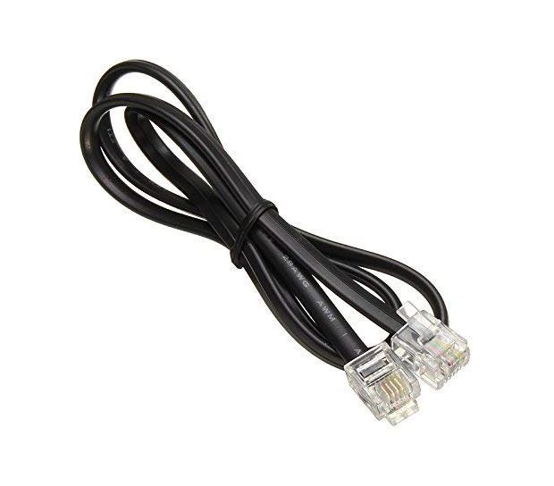 [9341756019870] 8Ware RJ11-RJ11 2m Telephone Line Cord 6P4C to 6P4C Plug Black 28AWG
