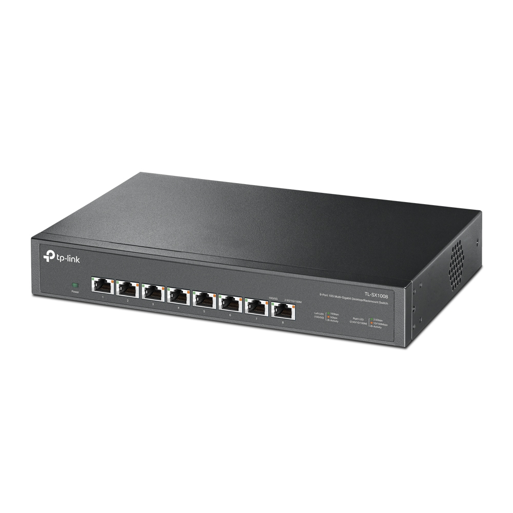 [6935364030919] 6935364030919 TP-Link TL-SX1008 8-Port 10G Desktop/Rackmount Switch, 160Gbps, Intelligent Fan Noise adjustment, Metal Casing, Plug and Play