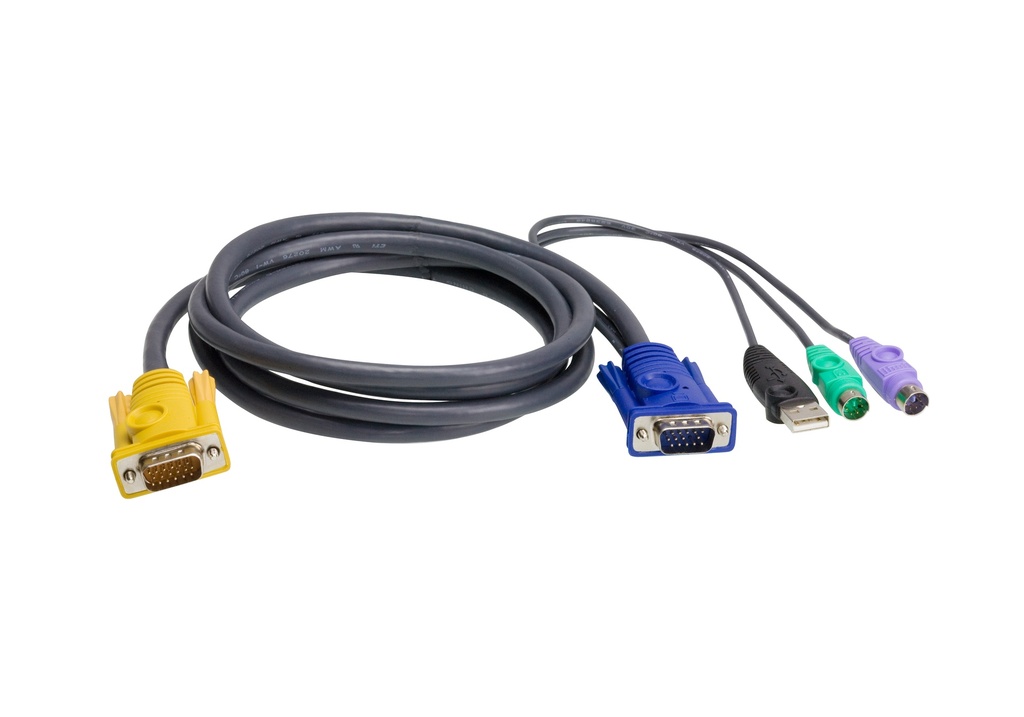 [4710423777378] 4710423777378 Aten KVM Cable 3m with USB  PS/2 to 3in1 SPHD