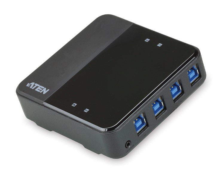 [4719264643798] Aten Peripheral Switch 4x4 USB 3.1 Gen1, 4x PC, 4x USB 3.1 Gen1 Ports, Remote Port Selector, Plug and Play