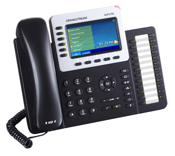 [6947273701361] 6947273701361 *LS Grandstream GXP2160 6 Line IP Phone, 6 SIP Accounts,  480x272 Colour LCD, Dual GbE, 5 program keys, 24 BLF keys, Built-In Bluetooth