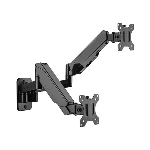 [6956745159555] 6956745159555 Brateck Dual Monitor Wall Mounted Gas Spring Monitor Arm 17"-32",Weight Capacity (per screen)8kg