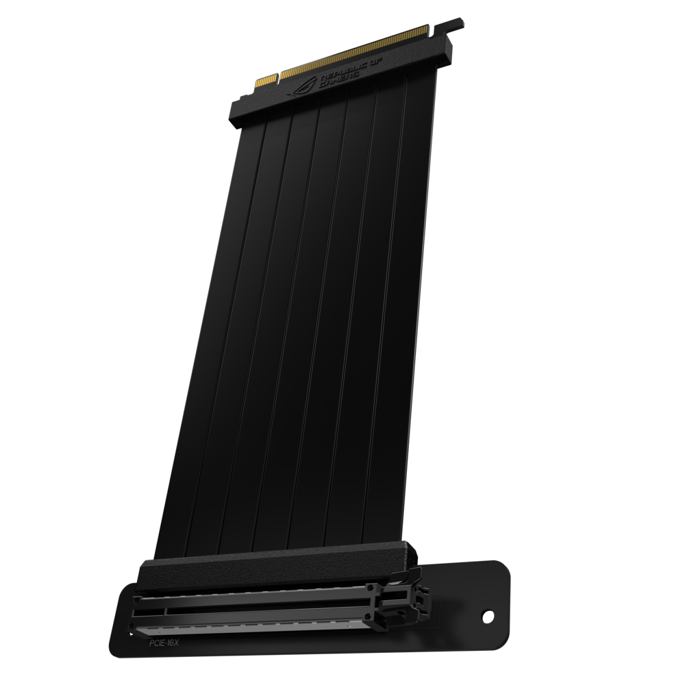 [4718017352741] 4718017352741 ASUS ROG Strix Riser RS200 Riser Cable 240mm PCI-E x16 3.0 EMI Shielding, SafeSlot Design, 90 Degree Adapter, Slim  Foldable Design, Cable Management