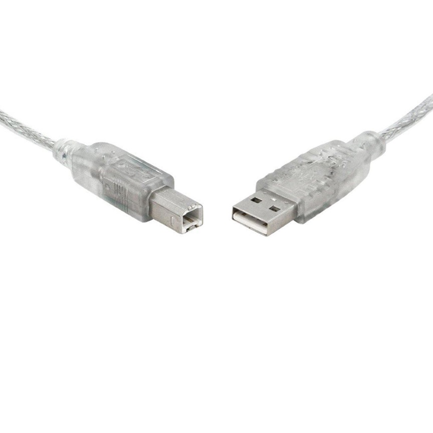 [9341756016862] 9341756016862 8Ware USB 2.0 Cable 1m Type A to B Male to Male Printer Cable for HP Canon Dell Brother Epson Xerox Transparent Metal Sheath UL Approved