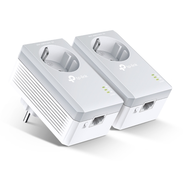 [6935364032845] 6935364032845 TP-Link TL-PA4010P KIT AV600 Powerline Adapter with AC Pass Through Starter Kit 600Mbps HomePlug AV 1x100Mbps LAN Power Socket 300m ~TL-PA4016P KIT