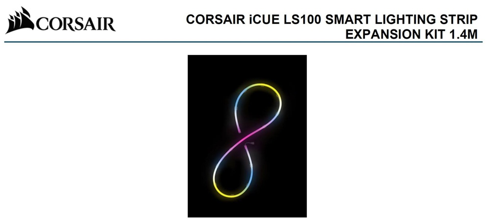 [840006628569] 840006628569 Corsair  iCUE LS100 Smart Lighting Strip Expansion Kit 1x 1.4 Meter 84 Individually Addressable LED.
