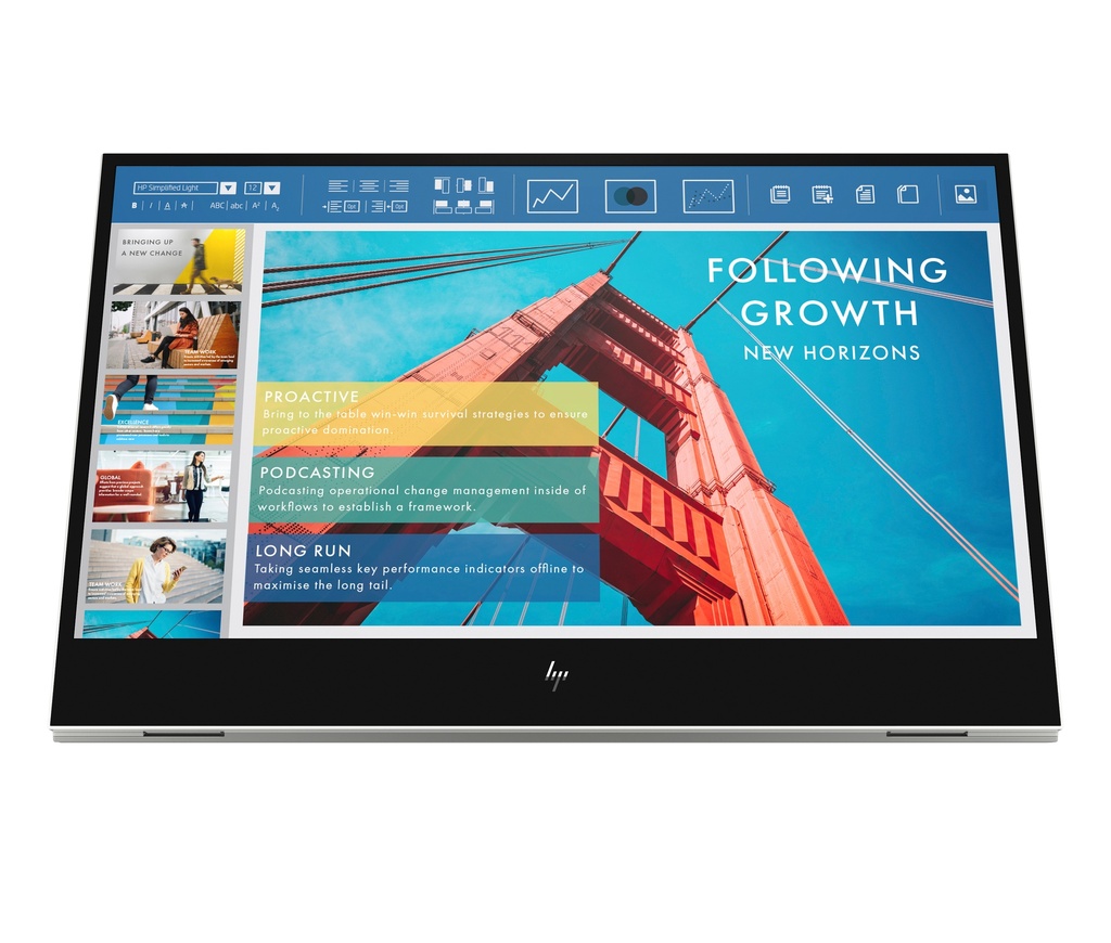 [195122771492] 195122771492 HP E14 14" FHD IPS USB-C Portable Monitor 1920x1080 Dual USB Type-C Tilt Adjustable Low Light Mode Slim Lightweight includes Sleeve 3yrs wty