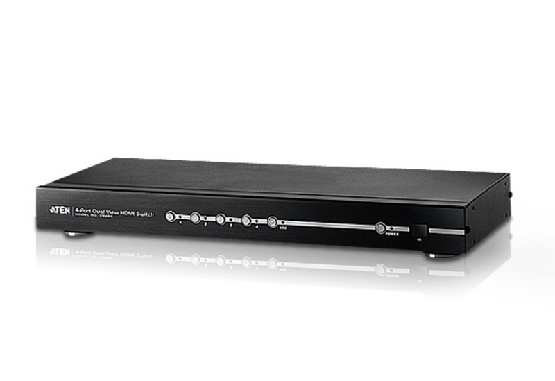 [4710423777750] 4710423777750 Aten 4 Port Dual Output HDMI Switch, select input ports via RS232 control, HDCP 1.1 compliant(LS)
