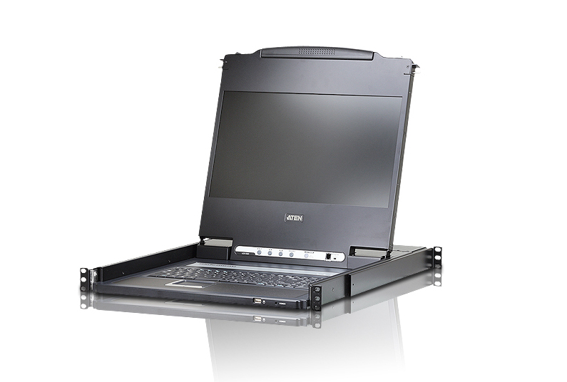 [4719264642517] 4719264642517 Aten Rackmount Single Rail LCD Console VGA,HDMI,DVI  VGA w/ 17.3" LCD Display, 1x Custom KVM Cable Included, 1920x1080@60hz Display, LED Illumination