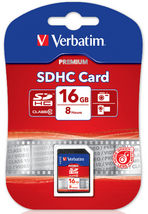 [23942439622] Verbatim SDHC 16GB (Class 10) Up to 45MB/Sec 300X read speed