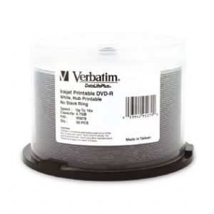 [23942950790] Verbatim DVD-R 4.7GB 50Pk White Wide Inkjet 16x