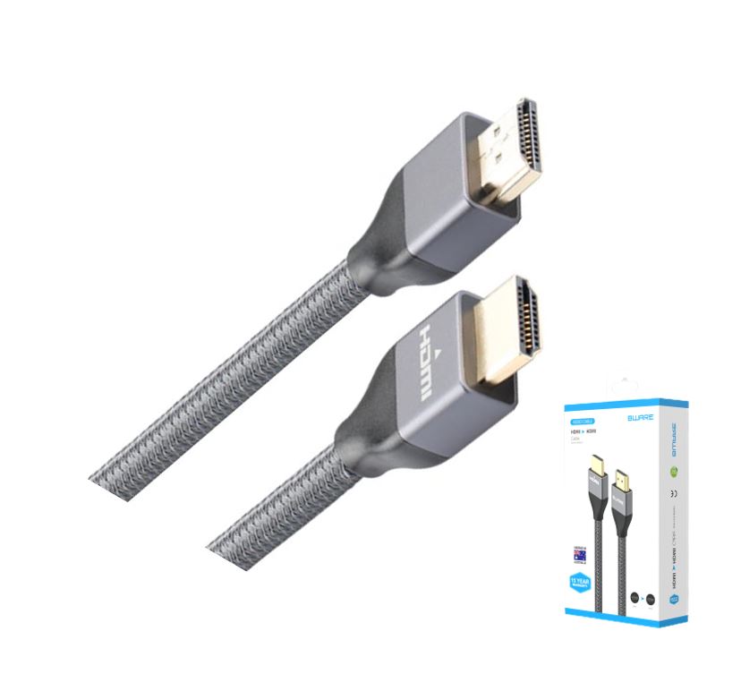 [750258579833] 8Ware Premium HDMI 2.0 Cable 2m Retail Pack 19 pins Male to Male UHD 4K HDR High Speed Ethernet ARC Gold Plated for TV XBOX One PS5 PS4 Laptop Monitor