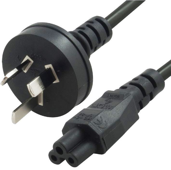 [9341756014707] 8ware 3m AU Power Lead Cord Cable 3-Pin AU to ICE 320-C5 Cloverleaf Plug Mickey Type Black Male to Female 240V 7.5A 3 core Notebook/Laptop AC Adapter
