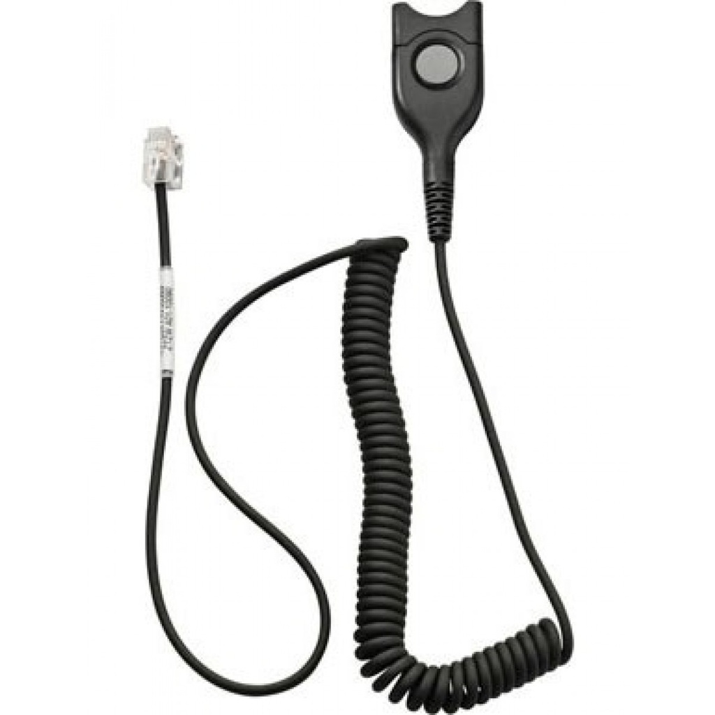 [5714708006374] EPOS | Sennheiser Standard Bottom cable: EasyDisconnect to Modular Plug - Coiled cable - code 01 for direct connection to most phones.