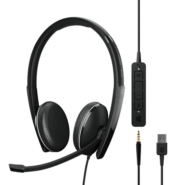 [5714708007036] 5714708007036 EPOS ADAPT 165T USB II On-ear, Wired, double-sided 3.5 mm jack Headset, Detachable USB cable with in-line call control