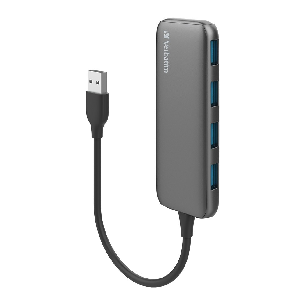 [4895117966020] 4895117966020 Verbatim USB A 3.0 Hub with 4x USB A 3.0 - Space Grey
