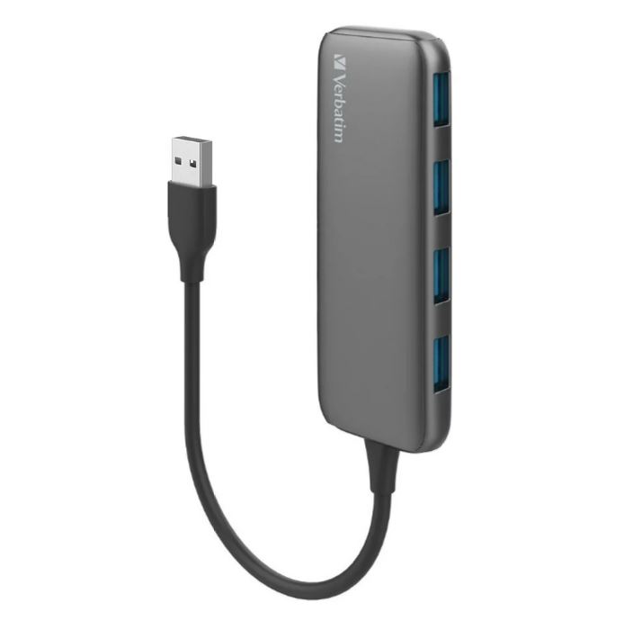 [4895117966020] Verbatim USB A 3.0 Hub with 4x USB A 3.0 - Space Grey