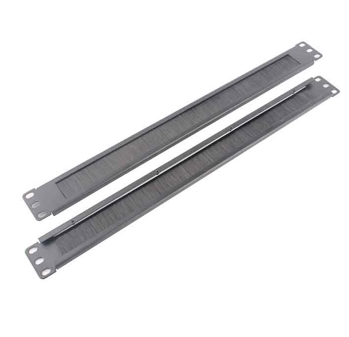 [ACC-BRUSH-1U] ACC-BRUSH-1U LDR 1U 19" Cable Management Brush Rail (Brush Panel) - Black Metal Construction