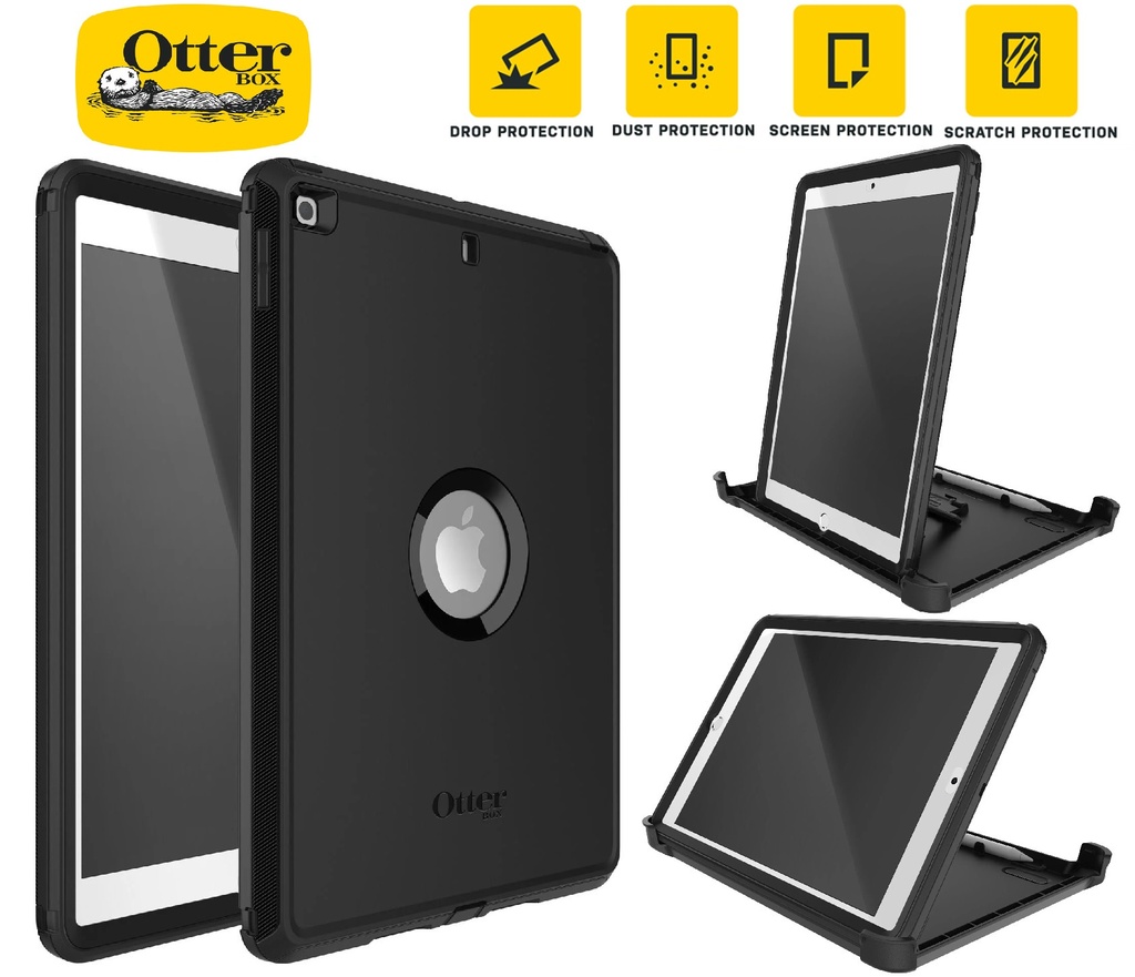 [660543503415] 660543503415 OtterBox Defender Apple iPad (10.2") (9th/8th/7th Gen) Case Black - (77-62032), DROP+ 2X Military Standard,Built-in Screen Protection,7 Years Warranty
