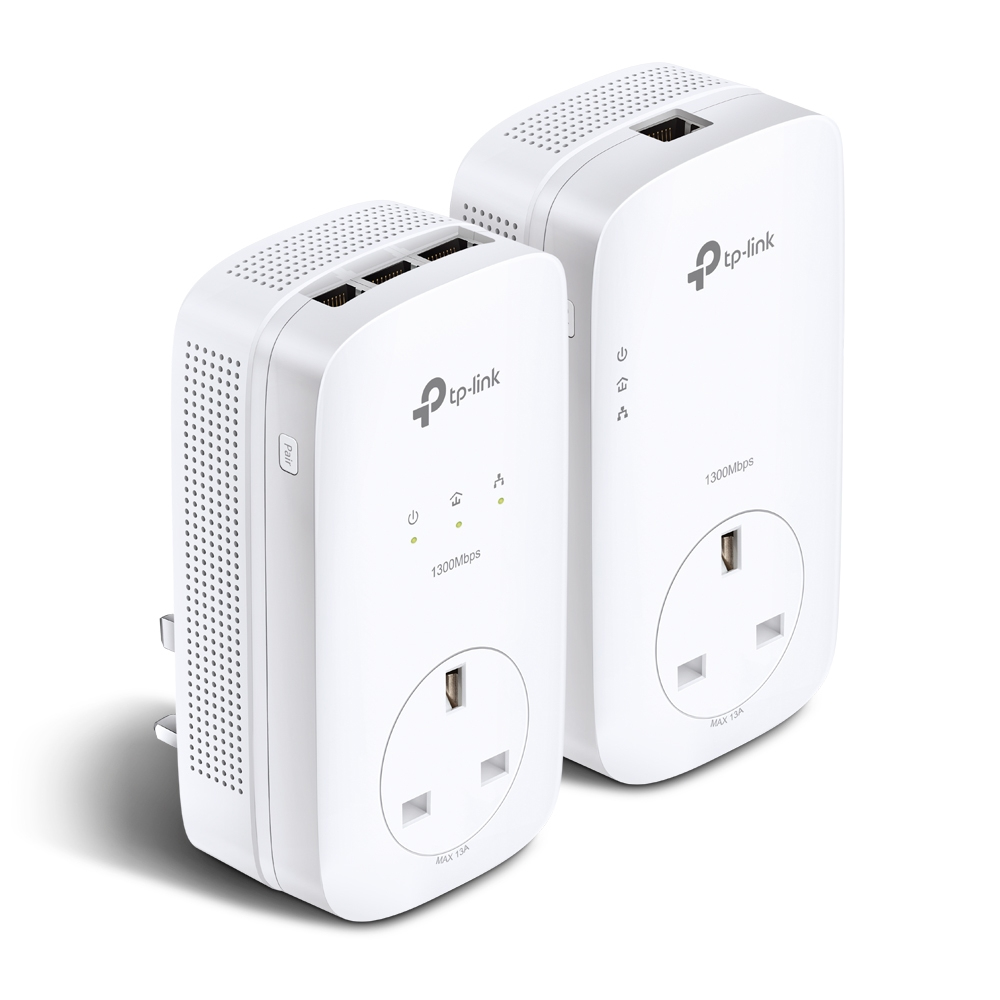 [6935364086190] 6935364086190 TP-Link TL-PA8033P KIT AV1300 3-Port Gigabit Passthrough Powerline Starter Kit