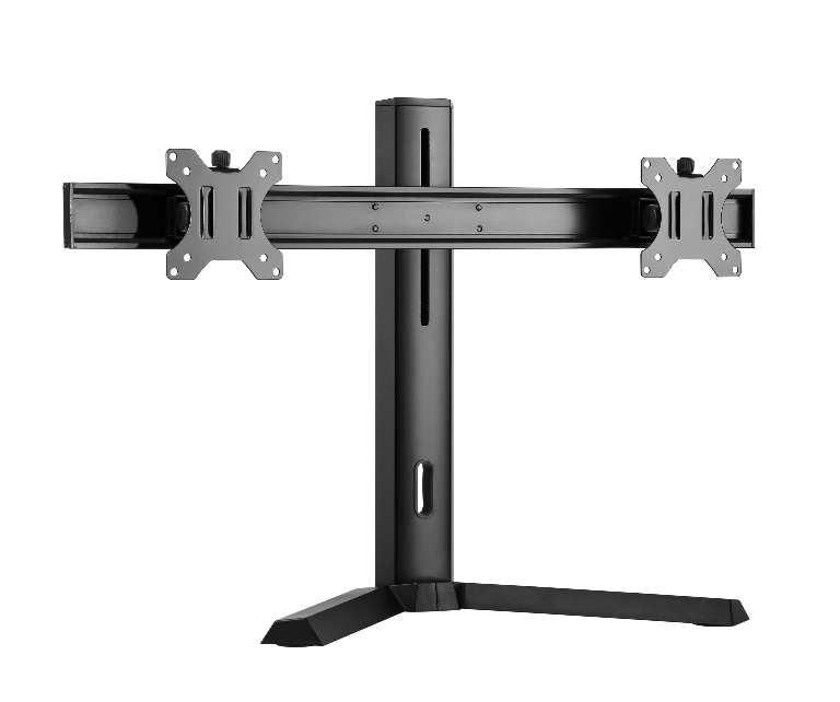 [6956745160025] 6956745160025 Brateck Dual Free Standing Screen Classic Pro Gaming Monitor Stand Fit Most 17"- 27" Monitors, Up to 7kgp per screen-BlackVESA 75x75/100x100 (LS)