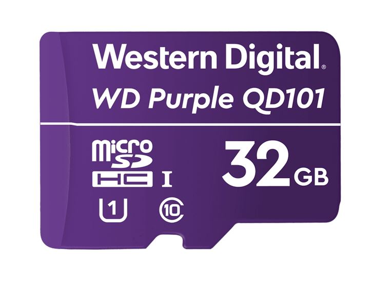 [718037874890] Western Digital WD Purple 32GB MicroSDXC Card 24/7 -25°C to 85°C Weather  Humidity Resistant Surveillance IP Camera DVR NVR Dash Cams Drones >16GB
