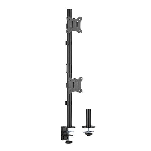 [6956745164009] 6956745164009 Brateck Vertical Pole Mount Dual-Screen Monitor Mount Fit Most 17"-32" Monitors, Up to 9kg per screen VESA 75x75/100x100