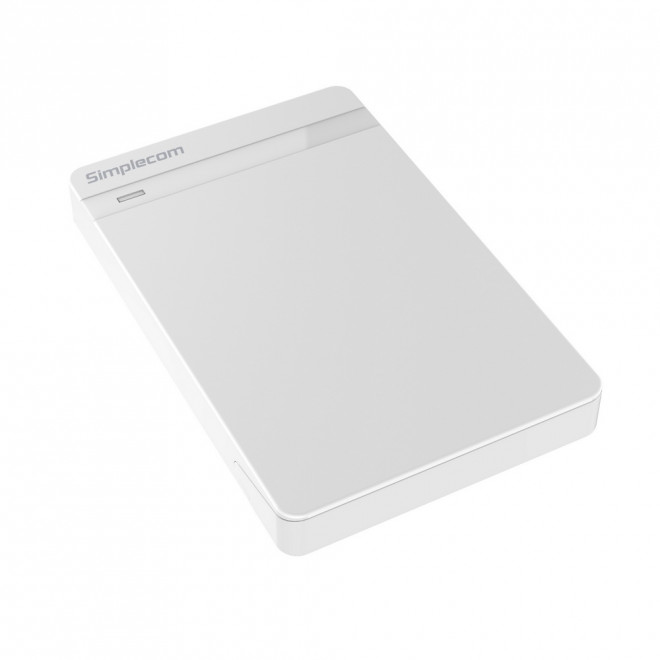 [9350414000075] Simplecom SE203 Tool Free 2.5" SATA HDD SSD to USB 3.0 Hard Drive Enclosure - White Enclosure