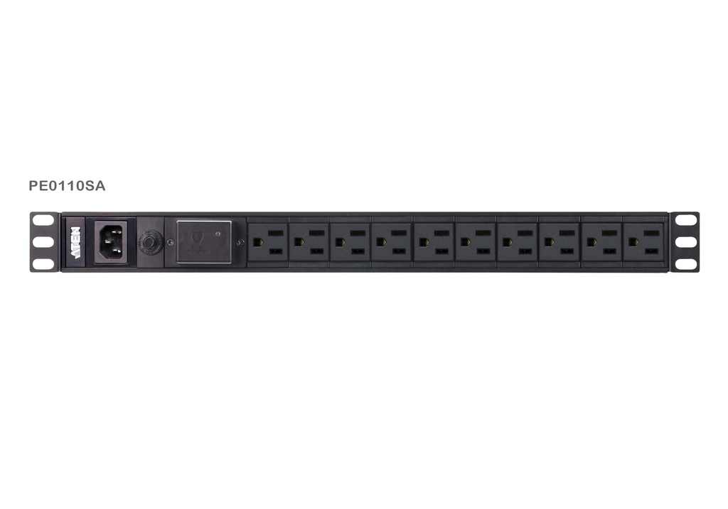 [4719264648366] 4719264648366 Aten 10 Port 1U Basic PDU with Surge Protection, supports 10A with 10 IEC C13 outputs