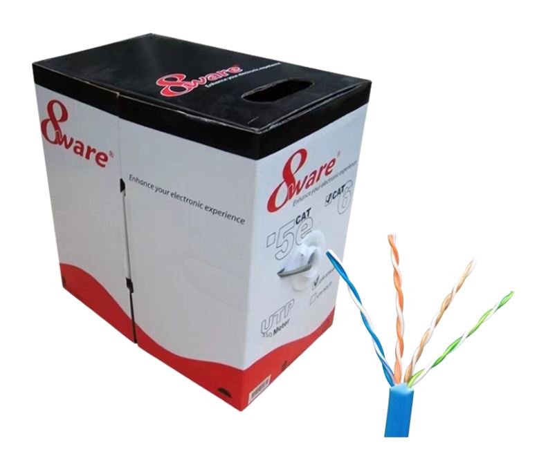 [7502585799018] 7502585799018 8ware CAT6 Ultra Thin Slim Cable Roll on Box 305m - Blue Color Premium RJ45 Ethernet Network LAN UTP Patch Cord 26AWG Pure Copper