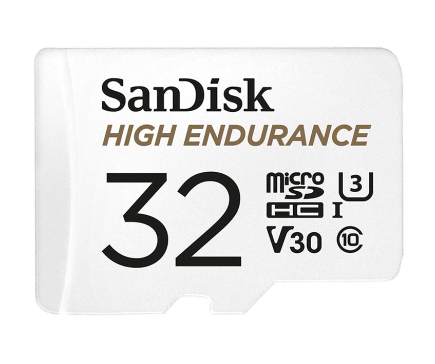 [619659173067] 619659173067 SanDisk High Endurance 32GB microSD 100MB/s 40MB/s 2.5K hrs 4K UHD C10 U3 V30 -40°C to 85°C Heat Freeze Shock Temp Water X-ray Proof SD Adapter >16GB