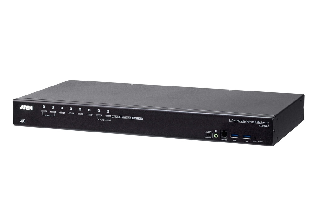 [4719264649257] 4719264649257 Aten CS19208 8-Port USB 3.0 4K Display Port KVM Switch, Superior video quality, Cascadable to two levels, Multi-display feauture, Video DynaSync™