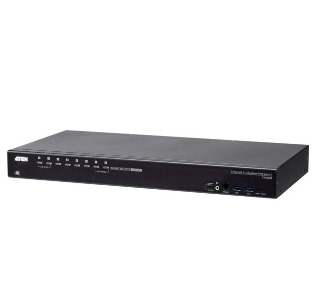 [4719264649257] Aten CS19208 8-Port USB 3.0 4K Display Port KVM Switch, Superior video quality, Cascadable to two levels, Multi-display feauture, Video DynaSync™