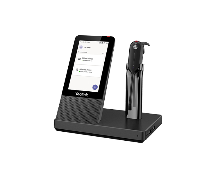 [6938818319325] Yealink WH67 Teams DECT Wireless Convertible Headset, UC Workstation, HD Voice,2-Mic Noise Cancellation,Teams Certified, Lightweight, 4 Wearing Styles