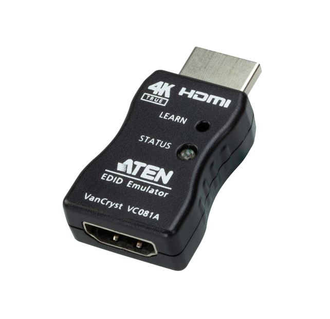 [4710469340314] Aten VC081A True 4K HDMI EDID Emulator Adapter, Superior video quality up to 3840 x 2160 @ 60Hz (4:4:4), LED indicators, Powered by HDMI Source