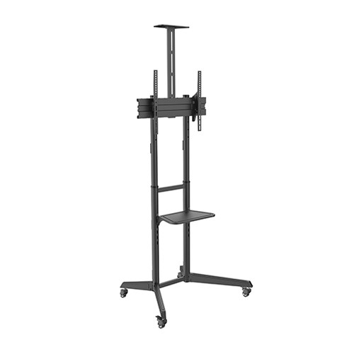 [6956745162371] Brateck Versatile  Compact Steel TV Cart with top and center shelf for 37'-70' TVs Up to 50kg (LS)