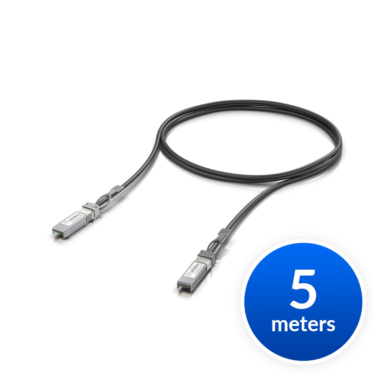 [810010077134] 810010077134 Ubiquiti SFP28 Direct Attach Cable, 25Gbps DAC Cable, 25Gbps Throughput Rate, 5m Length, 2Yr Warr