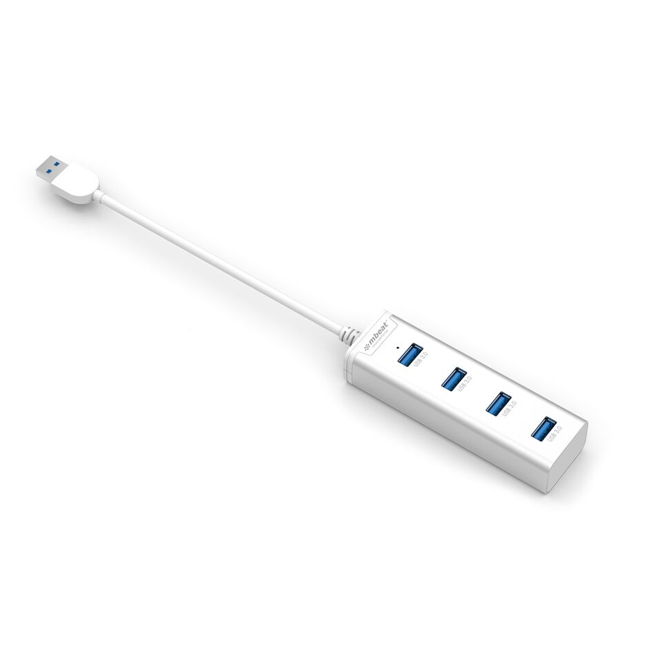 [9346396001322] 9346396001322 mbeat® “STICK” 4-Port USB 3.0 Hub - Aluminium Portable 4 Port Data Transfer Super Speed USB Hub Adapter Ultrabook MacBook SurfaceBook(LS)