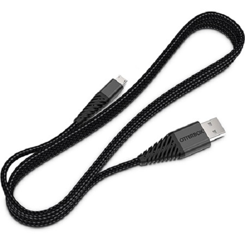 [660543406075] OtterBox Micro-USB to USB-A Cable (3M) - Black (78-51152),2.4 AMP High-Speed Fast Charge,Tangle-Resistant Braided Nylon, Rugged, 2 Years Warranty