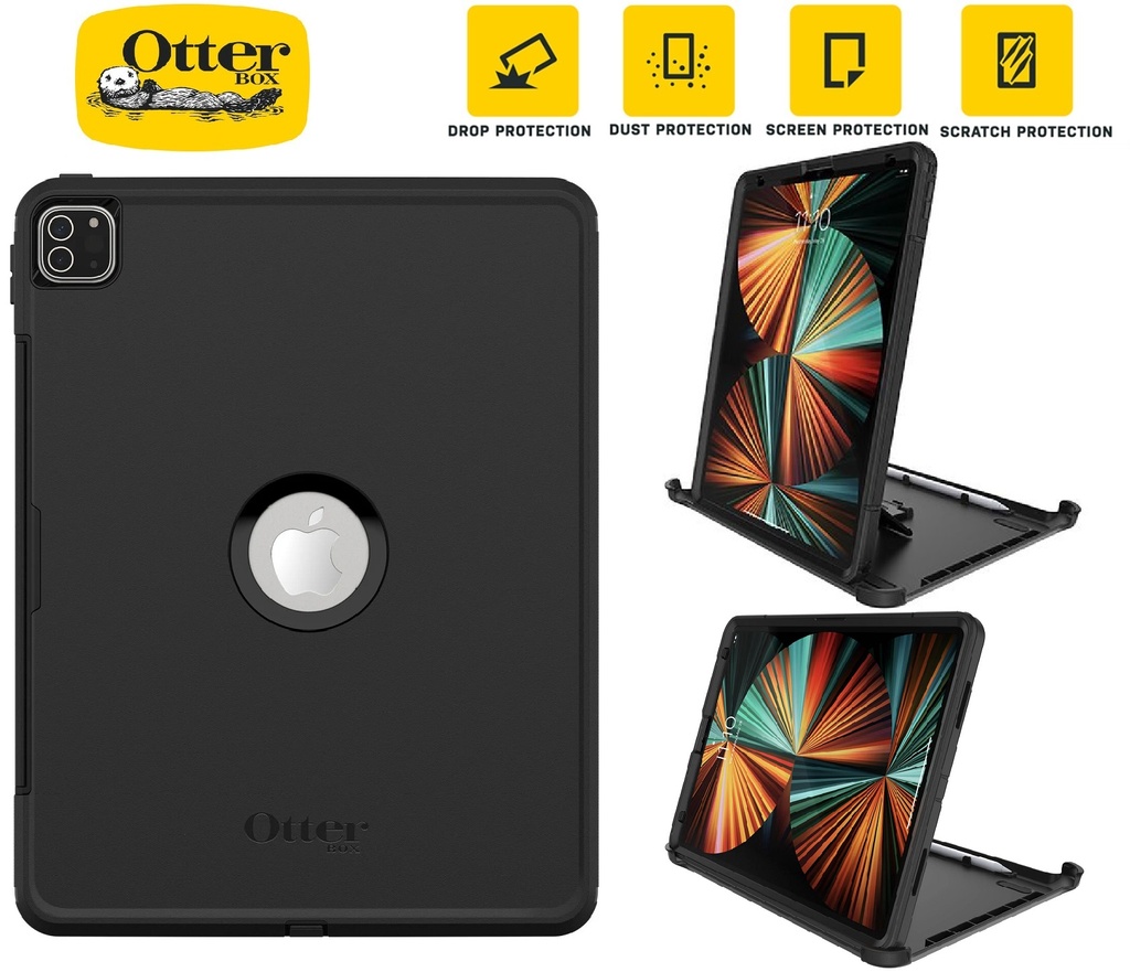 [840104251034] 840104251034 OtterBox Defender Apple iPad Pro (12.9") (6th/5th/4th/3rd Gen) Case Black - (77-82268), DROP+ 2X Military Standard, 7 Years Warranty