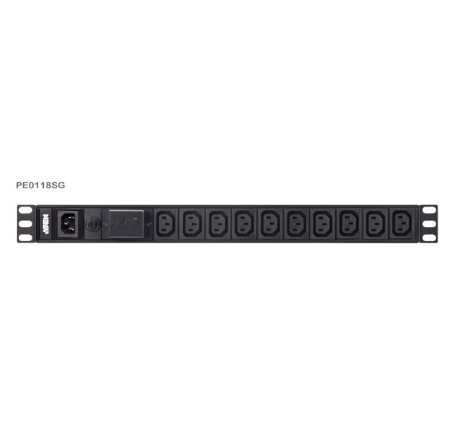 [4719264648908] Aten 1U Basic PDU 10x Outlets with Surge Protection,18 x IEC C13, 10A Max, 100-240VAC, 50-60 Hz,  Overcurrent protection, Aluminum material