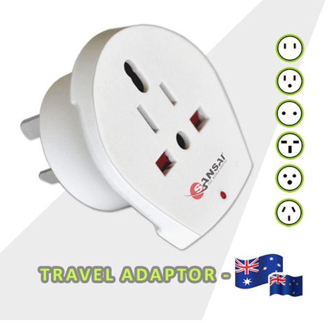 [9324747009098] Sansai Travel Adaptor STV-018 for 240V equipment from Britain USA Europe Japan China Singapore Korea  Italy to use in Australia  NZ Hot Sealed Packl